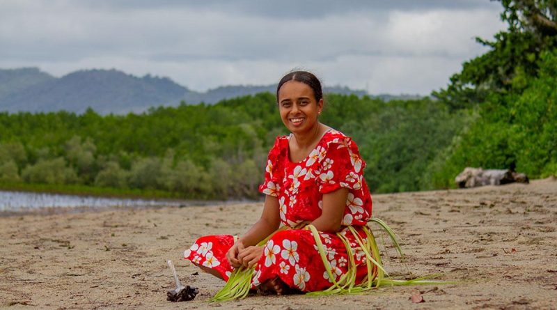 Navy Indigenous Development Program Recruit Isabella Thaiday in traditional dress during the program in Cairns, Queensland. Story by Sub Lieutenant Nancy Cotton. Photo by Matt Bentley.