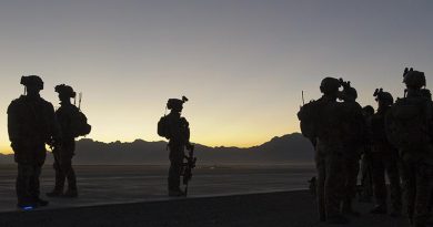 Australian Army soldiers from Special Operations Task Group prepare for a mission at Multi-National Base Tarin Kowt, Uruzgan province, southern Afghanistan, in 2012.