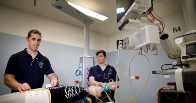 Leading Aircraftman Christopher Griffiths and Corporal Stacey Lesbirel, Medical Technicians from No. 2 Expeditionary Health Squadron at RAAF Base Williamtown, partake in the clinical placement at John Hunter Hospital Emergency Department. Story by Flying Officer Suellen Heath. Photo by Corporal Melina Young.