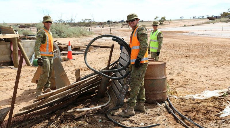 Soldiers clear debris from a Northampton farm following Tropical Cyclone Seroja. Story by Captain Leigh Smith.