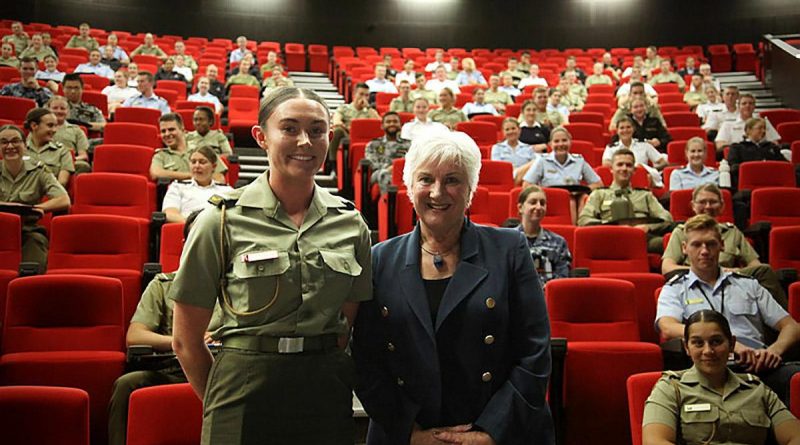 Officer Cadet Sophie Clarke, Australian Defence Force Academy Sisters in Arms President and Dame Annette King, New Zealand High Commissioner to Australia. Story by Officer Cadet Zara Noake.