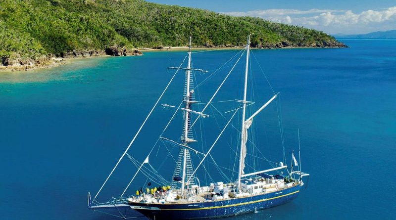 Navy's Sail Training Ship Young Endeavour in the Whitsundays, Queensland. Photo by Young Endeavour Youth Scheme.