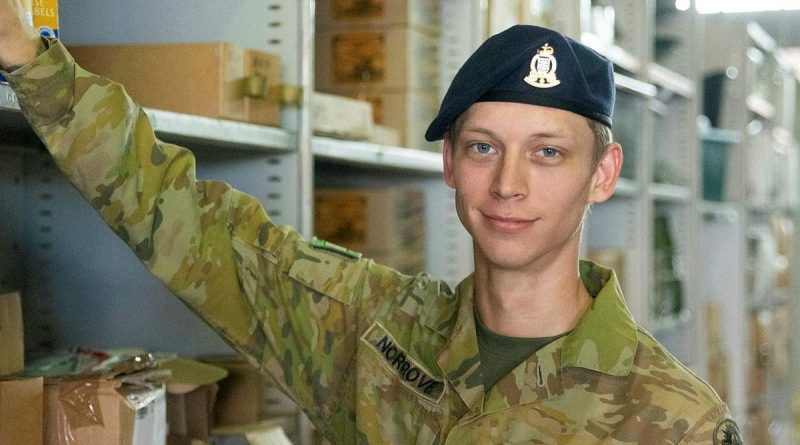 Private Alex Norgrove at work at Robertson Barracks, Northern Territory. Story by Captain Rebecca Griffith. Photo by Private Georgia Armstrong.