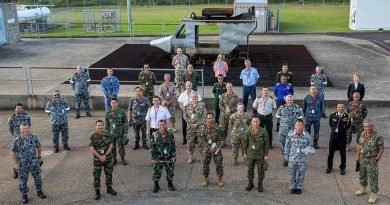 Members of the Service Attaches and Advisors Group during their tour of the Navy School of Survivability and Ship Safety in Jervis Bay, NSW. Story by Lieutenant Gordon Carr-Gregg. Photo by Chief Petty Officer Cameron Martin.