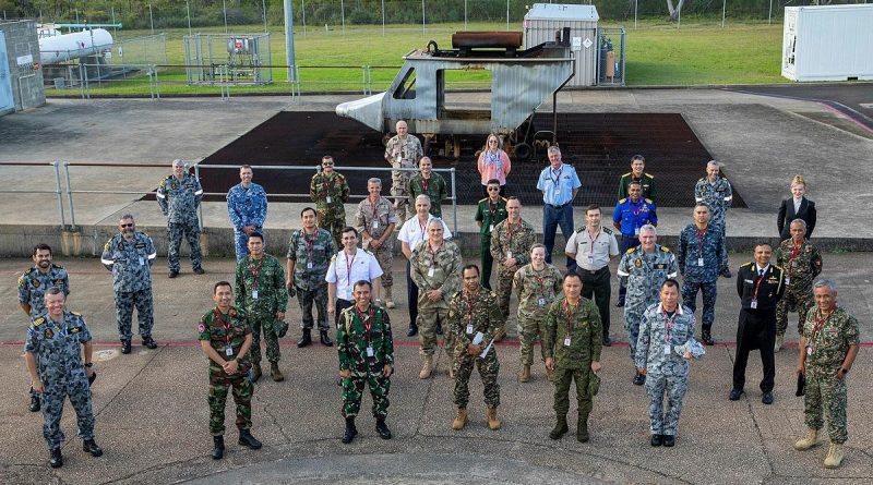 Members of the Service Attaches and Advisors Group during their tour of the Navy School of Survivability and Ship Safety in Jervis Bay, NSW. Story by Lieutenant Gordon Carr-Gregg. Photo by Chief Petty Officer Cameron Martin.