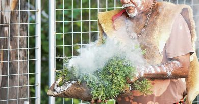 A traditional smoking ceremony has cleansed the site of the $31 million Land 400 Armoured Vehicle Simulation Centre at Lavarack Barracks, Townsville.