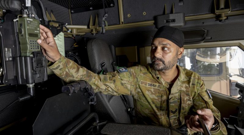 Corporal Jaspreet Shah was awarded a Gold Commendation for his work on an interim communications solution for the Land 121 vehicle fleet at Lavarack Barracks. Story by Captain Diana Jennings. Photo by Corporal Brodie Cross.