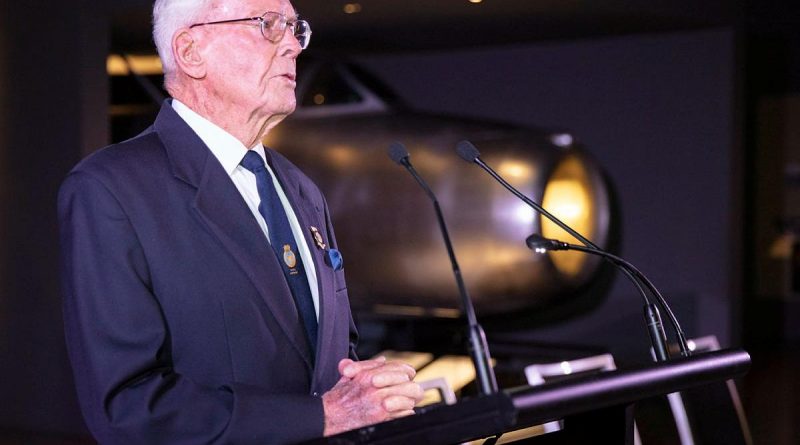 Former chief of naval personnel Rear Admiral Guy Griffiths (retd) at the launch of his biography, Guy Griffiths: The Life & Times of an Australian Admiral, at the Australian War Memorial. Story by Lieutenant Sarah Rohweder. Photo by Petty Officer Bradley Darvill.