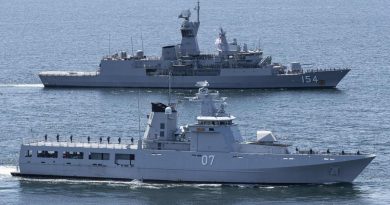 HMAS Parramatta sails in company with Royal Brunei Navy ship KDB Darulehsan while conducting maritime manoeuvres. Story and photo by Leading Seaman Jarrod Mulvihill.