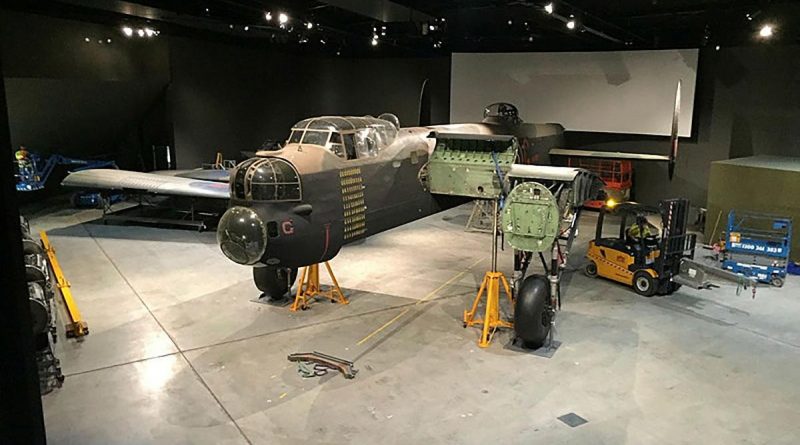 Personnel from the Air Force History and Heritage Branch working on the disassembly of the iconic Lancaster ‘G for George’.