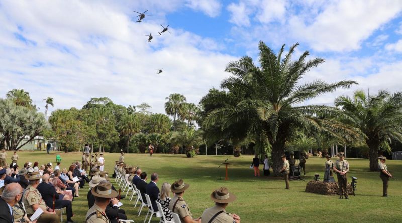 Army soldiers past and present of those killed and several personnel injured in the 1996 Black Hawk helicopter training accident for a commemorative service in Townsville to mark the accident’s 25th anniversary. Photo by Trapper Lisa Sherman.