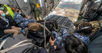 Personnel attending the Air Lift Systems Program Office C-27J Senior Partnering Board experience a RAAF C-27J Spartan tactical flying. Story by Eamon Hamilton. Photo by Corporal Dan Pinhorn.