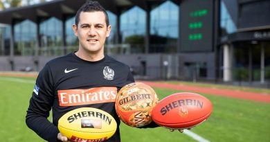 Physical training instructor Sergeant James Debono at the Collingwood Football Club headquarters at Olympic Park, Victoria. Story by Private Jacob Joseph. Photo by Leading Seaman Bonny Gassner.