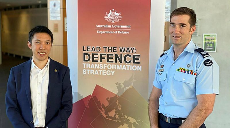 Hing Wah Kwok and Sergeant William Gill presenting to the Defence Senior Leadership Group.