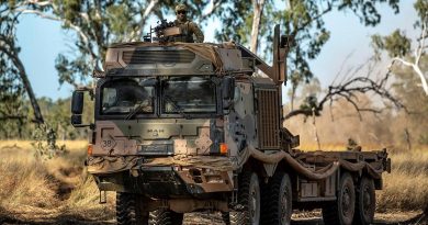 Soldiers of 7 Combat Service Support Battalion, drive a HX77 Truck as an escort during Exercise Diamond Walk at Shoalwater Bay, Queensland. Story by Captain Jesse Robilliard. Photo by Private Jacob Hilton.