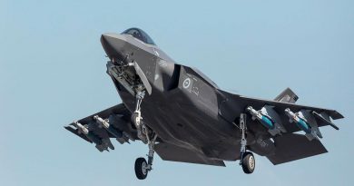 An F-35A Lightning II takes off with its payload of GBU-12 bombs from RAAF Base Darwin during Exercise Arnhem Thunder 21. Story by Flight Lieutenant Robert Cochran. Photo by Leading Aircraftman Stewart Gould.