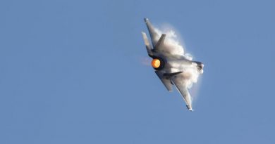 An F-35A Lightning II aircraft from RAAF Base Williamtown, thrills the crowds with an aerial handling display at the Central Coast Airshow, NSW. Photo by Corporal Craig Barrett.