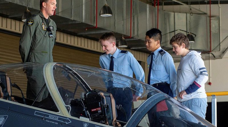 Australian Air Force Cadets met with serving Air Force personnel during a visit to RAAF Base Pearce. Story by Peta Magorian. Photo by Sergeant Gary Dixon.