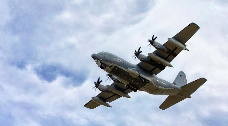 A United States Air Force 353rd Special Operations Group MC-130J Commando II passes over RAAF Base Richmond during Exercise Teak Action. Story by Eamon Hamilton. Photo by Corporal David Said.