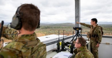 Australian Army Joint Terminal Attack Controllers and New Zealand Army personnel confirm target coordinates while conducting training serials at the Townsville Field Training Area in QLD, during Exercise Talisman Sabre 2021. Story by Flight Lieutenant Chloe Stevenson. Photo by Leading Aircraftwomen Emma Schwenke.