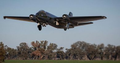 The No. 100 Squadron English Electric Canberra bomber TT heritage aircraft takes off on its maiden flight following restoration at the Temora Aviation Museum. Story by Flight Lieutenant Aaron CollierFlight Lieutenant Aaron Collier.