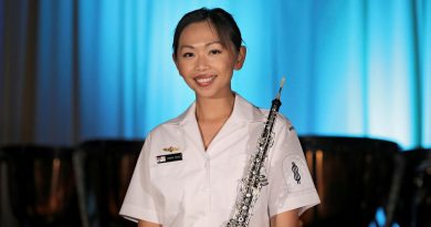 Able Seaman Donna Chung with her oboe. Story by Leading Seaman Jonathan Rendell. Photo by Petty Officer Nina Fogliani.
