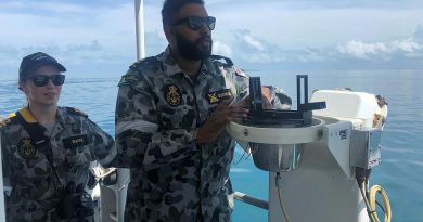 Leading Seaman Benyam Gormiesa conducts ship-handling exercises under the watch of Lieutenant Mollie Burns in ADV Cape Inscription. Story by Lieutenant Commander Jessica O’Brien.