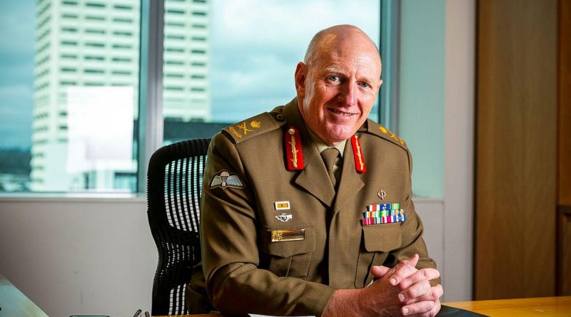 Coordinator General of Operation COVID Shield Lieutenant General John Frewen sits in his office at the Department of Health's Scarborough House, Canberra. Story and photo by Sergeant Sebastian Beurich.