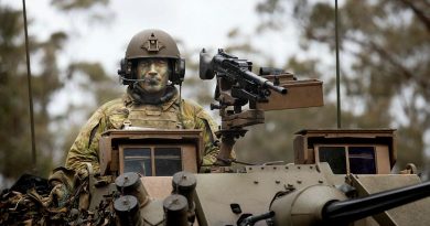 Lieutenant Jake Mouritz on Exercise Gauntlet Strike at Puckapunyal Military Training Area, Victoria. Story by Captain Tom Maclean. Photo by Corporal Robert Whitmore.