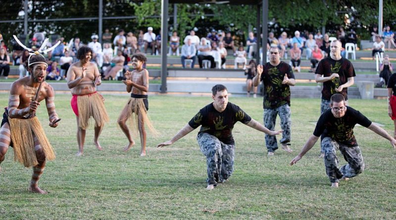 Navy Indigenous Development Program graduates perform a cultural dance with the Buri Guman Aboriginal Dance Group during their graduation in Cairns. Story by Sub Lieutenant Nancy Cotton. Photo by Petty Officer Bradley Darvill.