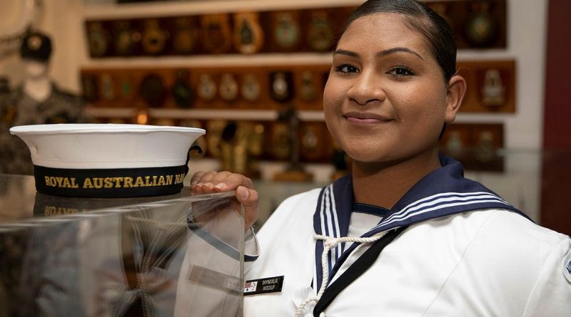 Recruit Shyndalia Woosup at the Cairns RSL after her graduation parade in Cairns, Queensland. Story by Sub Lieutenant Nancy Cotton. Photo by Petty Officer Bradley Darvill.