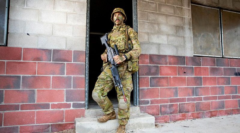 Private Will Yet Foy at the Townsville Field Training Area in Queensland during Exercise Talisman Sabre. Story by Flight Lieutenant Chloe Stevenson. Photo by Leading Aircraftwoman Emma Schwenke.