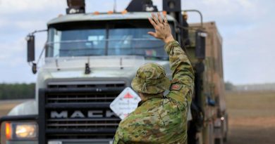 Air Force personnel from No. 452 Squadron arrive at RAAF Base Scherger from RAAF Base Amberley with a transportable air operations tower during Exercise Talisman Sabre 2021. Story by Flight Lieutenant Nick O’Connor. Photo by Corporal Brett Sherriff.