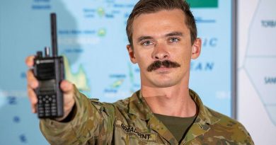 Signaller Hugh Broadbent, from the 7th Combat Signals Regiment, is deployed to Vanuatu as part of a team training the Vanuatu Police Force in high frequency and very high frequency radio systems. Story and photo by Corporal Olivia Cameron.