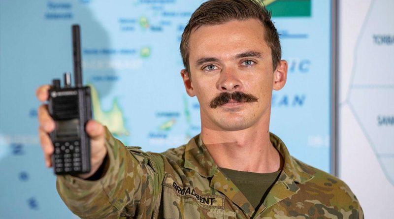 Signaller Hugh Broadbent, from the 7th Combat Signals Regiment, is deployed to Vanuatu as part of a team training the Vanuatu Police Force in high frequency and very high frequency radio systems. Story and photo by Corporal Olivia Cameron.