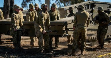 Soldiers from the 2nd Combat Engineer Regiment disassemble a medium girder bridge at Gayndah, Queensland. Story by Captain Taylor Lynch. Photo by Private Jacob Hilton.