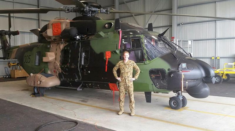 Army pilot Captain Charles Ford with an MRH90 Taipan in 2014. Story by Wing Commander Jaimie Abbott.