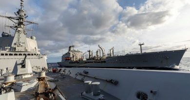 HMAS Brisbane conducts a Replenishment at Sea with USNS Rappahannock, off the coast of Queensland, during Exercise Talisman Sabre 2021. Story by Lieutenant Sarah Rohweder. Photo by Leading Seaman Daniel Goodman.