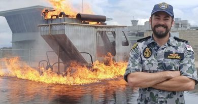 Chief Petty Officer Damien Richards, pictured, and Lieutenant Commander Wesley North are finalists in their category in the Engineers Australia Engineer of the Year awards. Story by Dallas McMaugh.