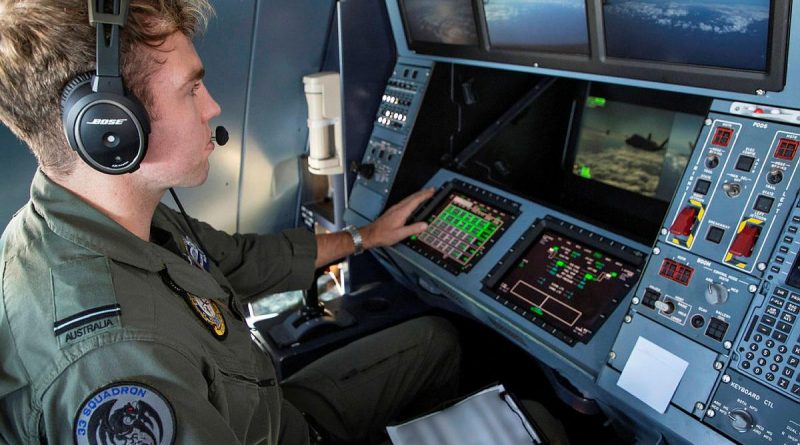 Flying Officer William Delchau, from No. 33 Squadron, supervises an air-to-air refuelling sortie on board a KC-30A multi-role tanker transport aircraft during Exercise Talisman Sabre 2021. Story by Flight Lieutenant Clarice Hurren. Photo by Sergeant Ben Dempster.