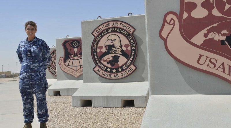 Flight Sergeant Tracey Freeman at the Combined Air Operations Centre in Qatar. story by Lieutenant Commander Andrew Ragless.