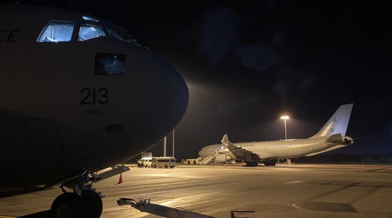 The C-17A Globemaster, from No. 36 Squadron, being prepared before leaving Perth Airport. Story by Sarah Collins.