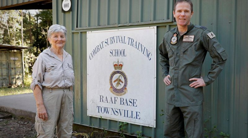 Commanding Officer Combat Survival Training School Squadron Leader Simon Longley with historian Lynette Silver, who has researched the World War II Sandakan death marches. Story by Corporal Veronica O'Hara. Photo by Corporal Veronica O’Hara.