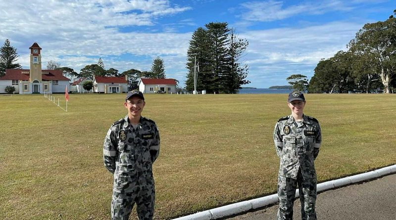 Navy Gap Year trainees Midshipman Ryan Rafferty and Midshipman Rebecca Wright at the Royal Australian Naval College HMAS Creswell in Jervis Bay, NSW. Story by Lieutenant Amy Johnson.