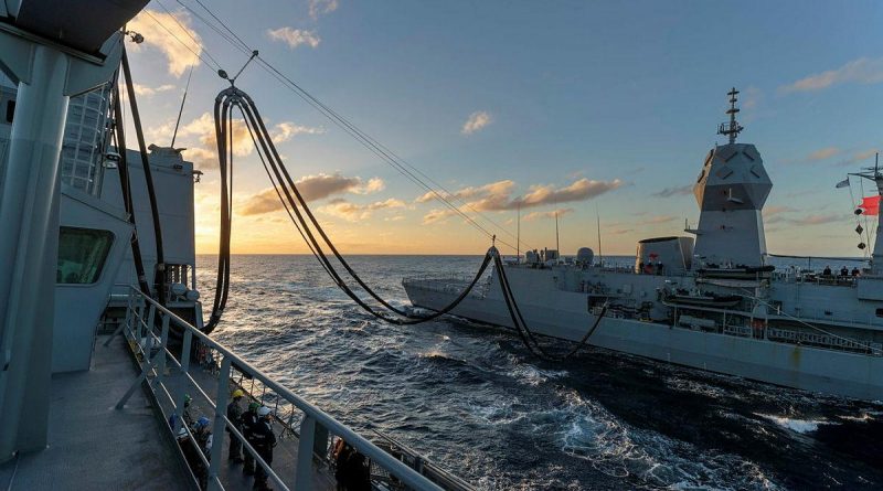 HMAS Supply conducts her first replenishment at sea with HMAS Anzac, while sailing in the East Australia Exercise Area. Story by Acting Sub Lieutenant Jack Meadows. Photo by Able Seaman Jarryd Capper.