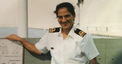 Then-Lieutenant Fatena El-Masri on board HMAS Melbourne (III) where she was the only female in her division and worked as the deputy weapons electrical engineering officer. Story by Sub Lieutenant Nancy Cotton.
