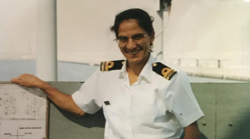 Then-Lieutenant Fatena El-Masri on board HMAS Melbourne (III) where she was the only female in her division and worked as the deputy weapons electrical engineering officer. Story by Sub Lieutenant Nancy Cotton.