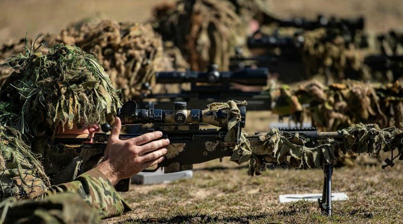 Soldiers from the 6th and 8th/9th Battalions, Royal Australian Regiment, conduct the live-fire phase of the Basic Sniper Course with the SR98 sniper rifle at the Greenbank Training Area. Story by Captain Taylor Lynch. Photo by Private Jacob Hilton.