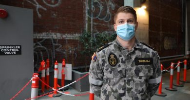 Able Seaman Dominic Turkalj on deployment in Victoria. Story and photo by Captain Kristen Cleland.