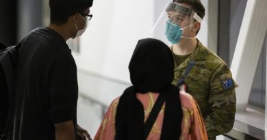 Private Jordan Schooth assists Australian citizens and visa holders evacuated from Afghanistan after their arrival in Australia. Story by Lieutenant Brendan Trembath. Photo by Corporal Dustin Anderson.